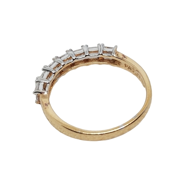 PAJ 925 GOLD OVER STERLING SILVER & CZ LADIES RING - Picture 6 of 7